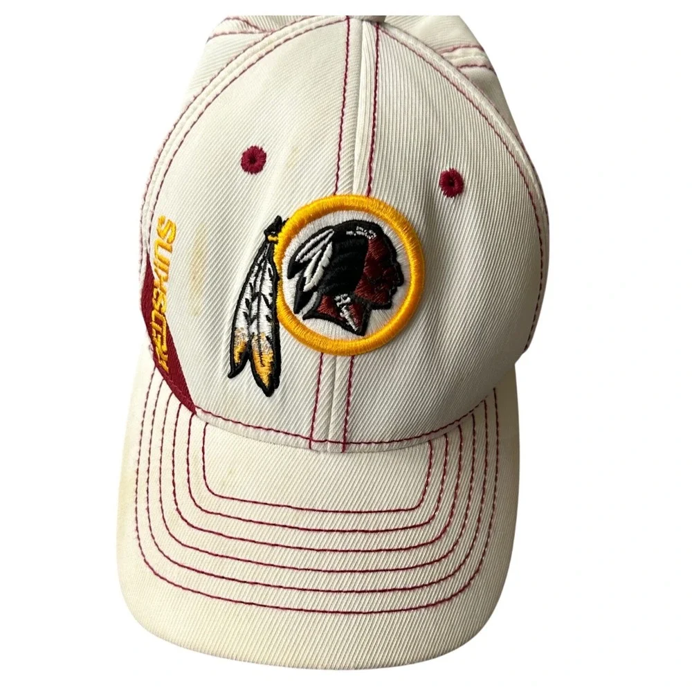Vintage Reebok Washington Redskins NFL Hat Youth Cream Burgundy Embroidered Cap